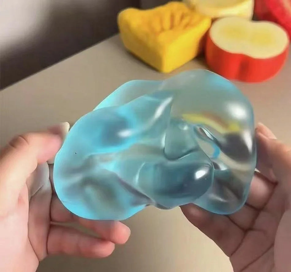 Blue Maltose Squishy Toys Anti Stress Sensory Fidgets Toy Soft Simulated Transparent Blue Maltose Slow-rebound Decompression Toy Vue