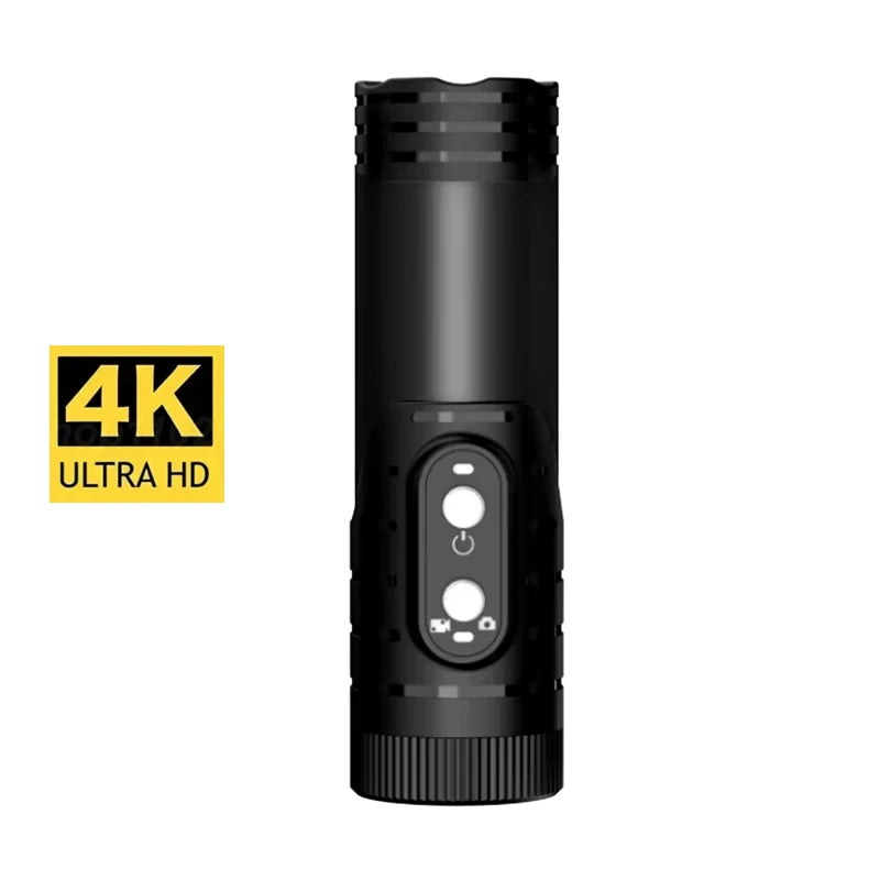 4K Full HD Wifi Portable Camera Waterproof and Anti Shake Sports Cameras Bicycle Motorcycle Helmet Cam Flashlight Camcorder Vue Black-4K No Card