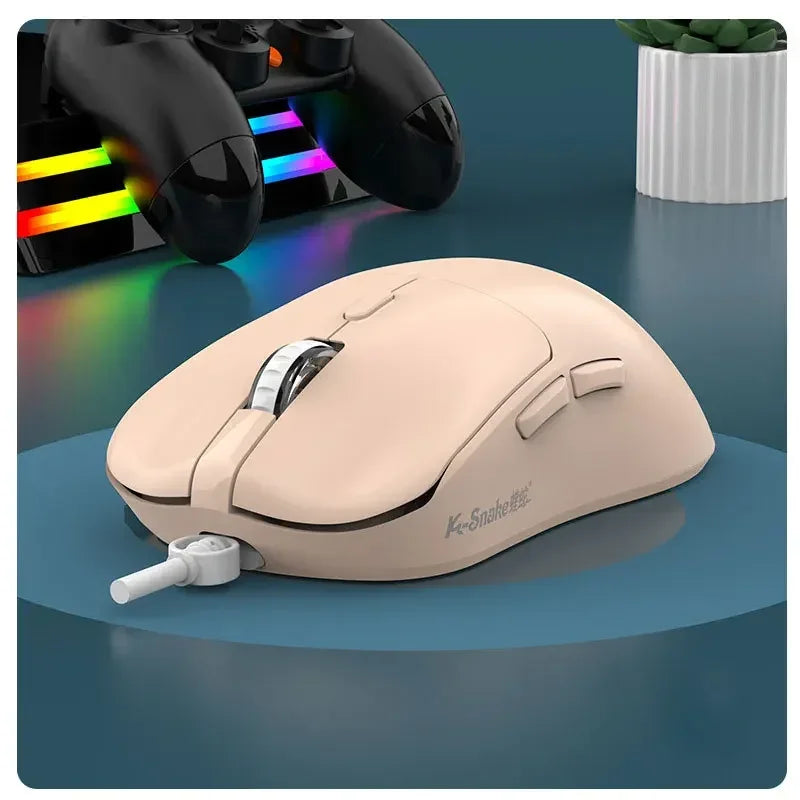 Lenovo Wired Mouse 6-Button Ergonomic USB Mouse with Adjustable DPI Plug-and-Play Wired Optical Gaming Office Mice PC Laptop Vue Milky coffee