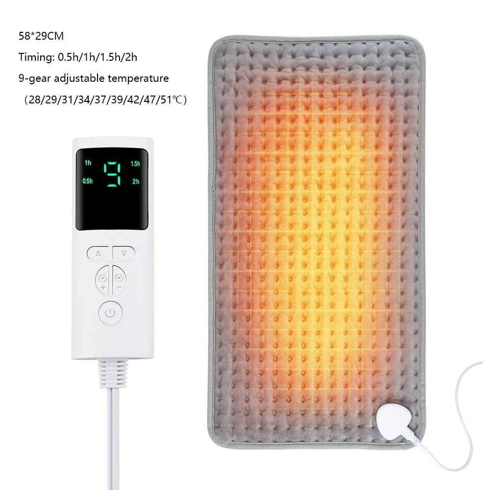 Electric Heating Pad Thermal Mat – Neck, Back & Body Warmer Electric Heating Pad Vue 9 Heat 4 Timer EU Plug United States