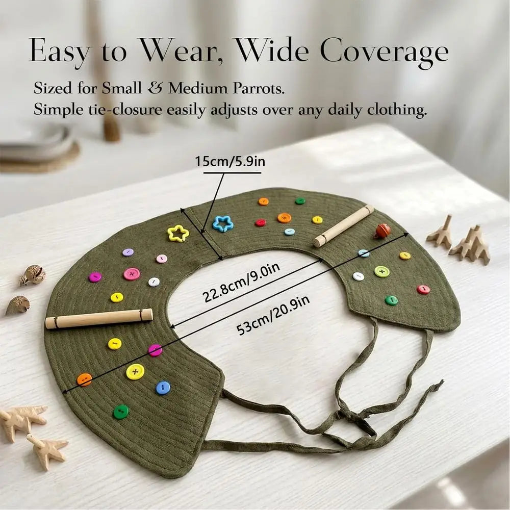 Parrot Shoulder Protector Adjustable Interactive Cape Guard Bird Shoulder Protector for Cockatiels Parakeets Lovebirds Finches Vue Green