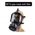 Black MF14 Full Face Gas Mask Military Chemical Respirator Natural Rubber For Painting Spraying Welding Work Safety Protection Vue Mask With Filter