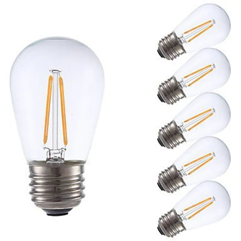 LED S14 Replacement Light Bulbs E27 Shatterproof Retro Edison Bulbs 220V for Waterproof IP65 Outdoor String Lights Vue