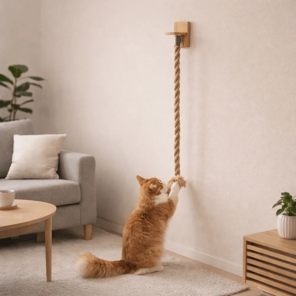 Wear Resistant Cat Scratch Rope Bite Resistant Screw Fixation Sisal Rope Cat Climber Space Saving Cat Climbing Shelf Play Vue