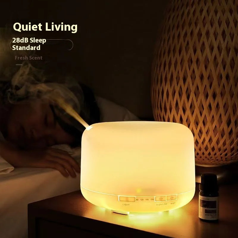 500ML Air Humidifier Essential Oil Diffuser with 7 Color LED Lights Quiet Cool Mist Diffuser for Bedroom Living Room Office Vue
