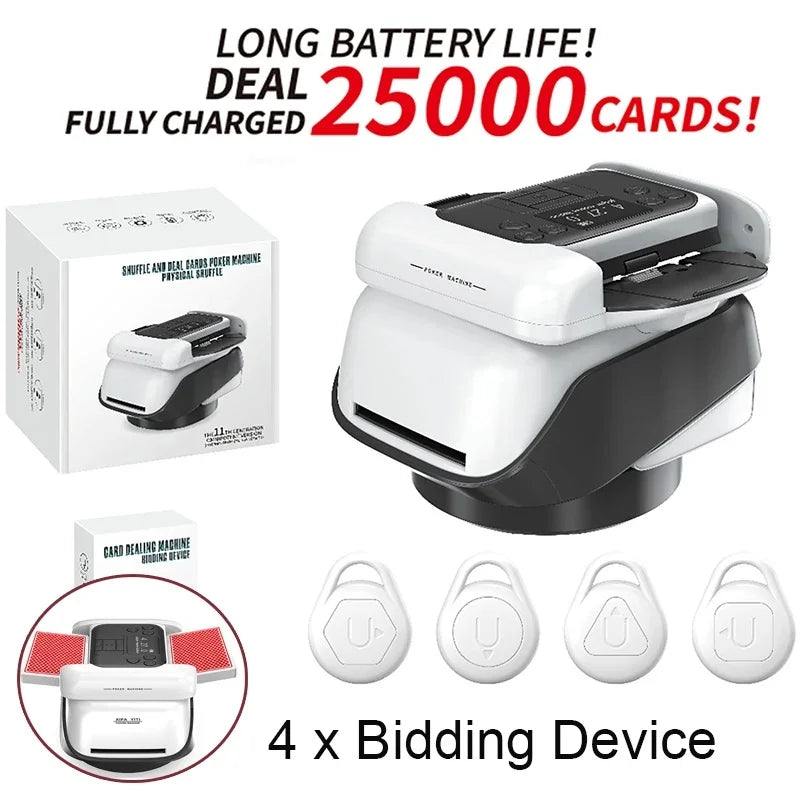 Automatic Cards Dealer 2 Decks Cards Shuffler Shuffling Dealing Playing Cards Distribution Machine for Outdoor Camping Parties Vue