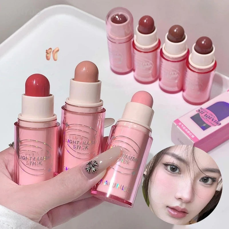 Lightweight Blush Stick Multi Functional Waterproof Long Lasting Easy Color Nude Pink Brown Blusher Cosmetics Bar Korean Makeup Vue