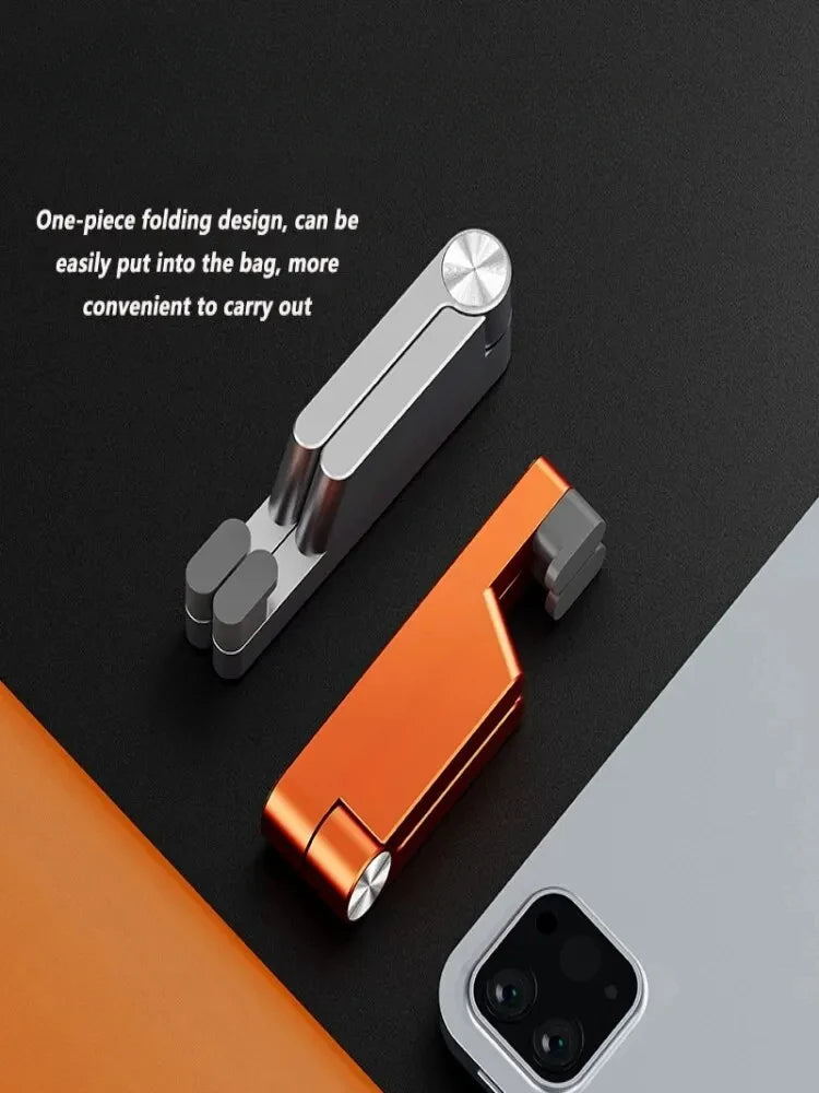 T1 Universal Mini Size Aluminum Portable Folding Desk Mount Holder Bracket Mobile Phone Cradle Foldable Stand for Cellphone Vue