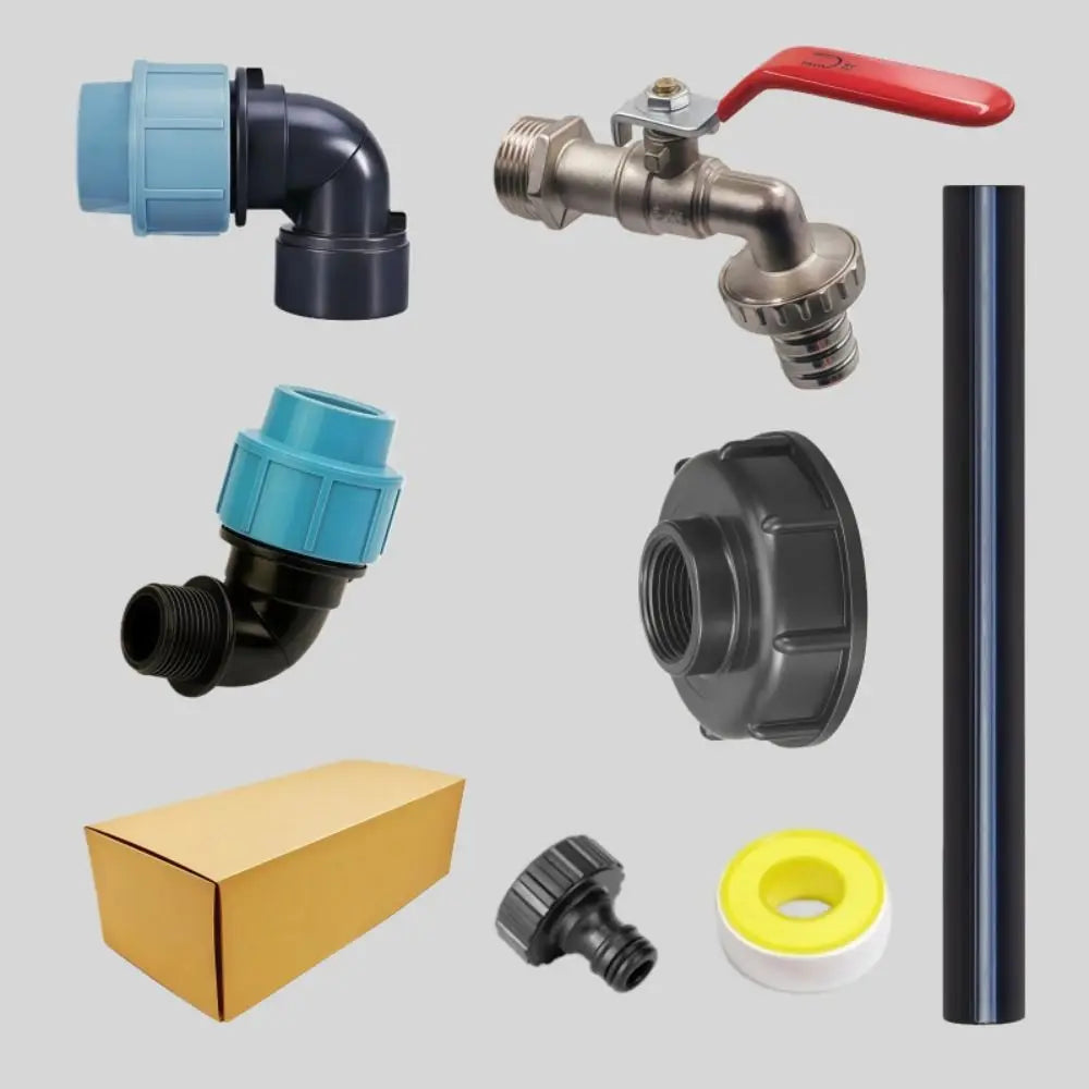 Metal Faucet IBC Tank Gooseneck 25cm Height Pipe Outlet Valve Faucet Adapter Connection Kit Durable Gooseneck Outlet Tap Vue