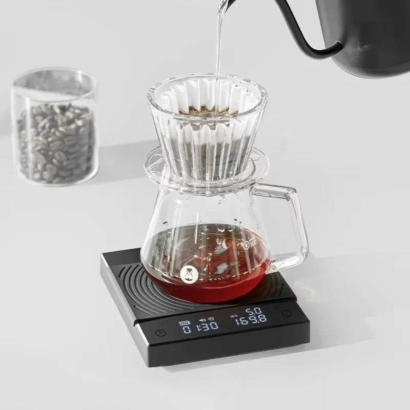 TIMEMORE Black Mirror Basic2 Plus Up Digital Coffee Food Kitchen Scale With Time USB Light Weight Mini Digital Scale Vue