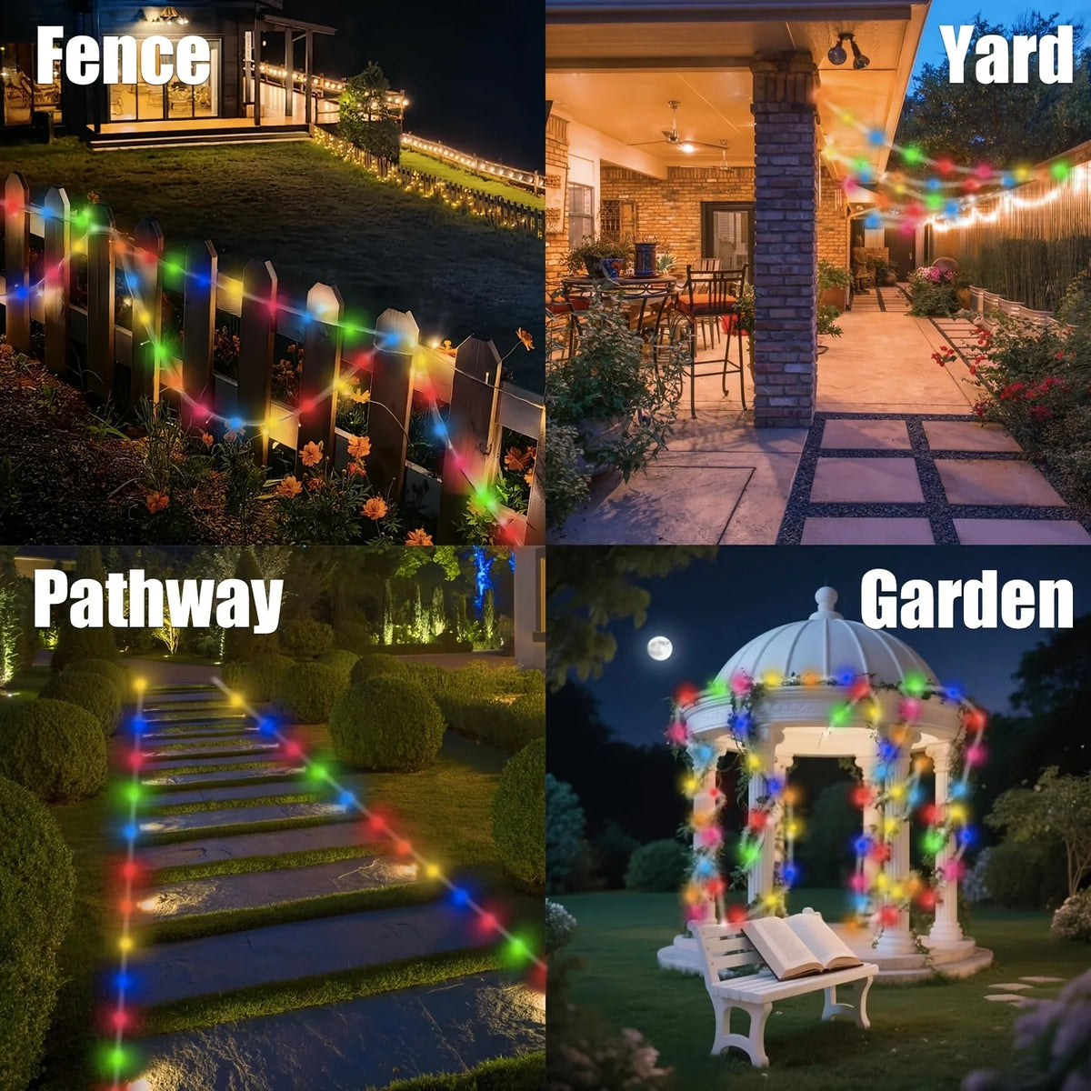 LED Solar Tube Rope Garland Lights Outdoor Waterproof Glow Fairy String Lamp For Garden Terrace Yard Fence Holiday Home Decor Vue