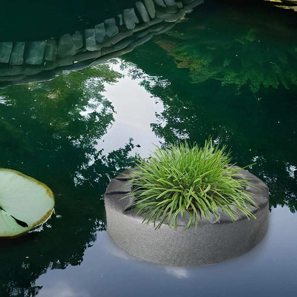 18cm/27cm Fabric Floating Pond Planter Aquatic Flower Container Floating Garden Island Pot for Outdoor Water Pond Aquatic Plants Vue