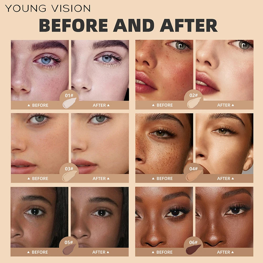 YOUNG VISION Matte Finish Soft-Focus Concealer Brightens complexion Waterproof Contouring concealer for sculpted definition Vue