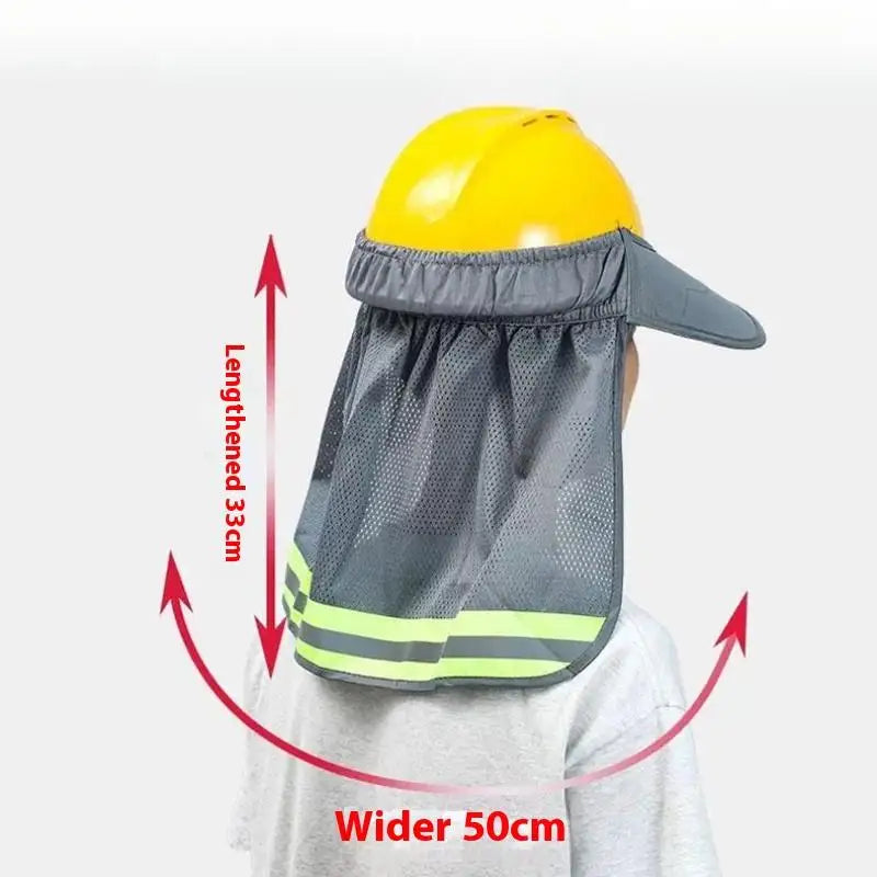 Summer Sun Shade Safety Hard Hat Neck Shield Helmets Reflective Hat Brim Reflective Cap Cover For Construction Workers Vue