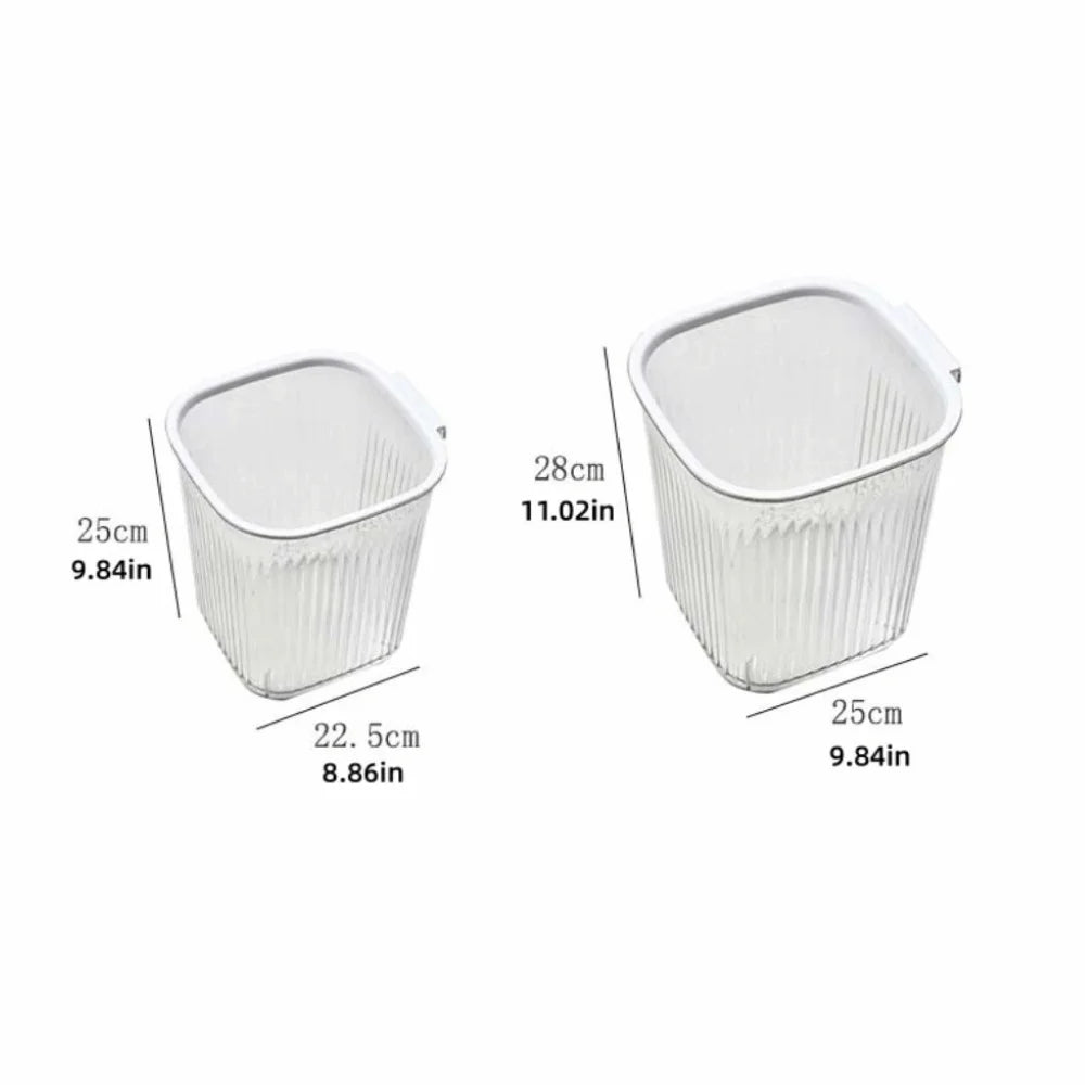 Thicken Transparent Trash Can Luxury Large Capacity Trash Basket Home Supplies Garbage Classification Stripe Garbage Container Vue