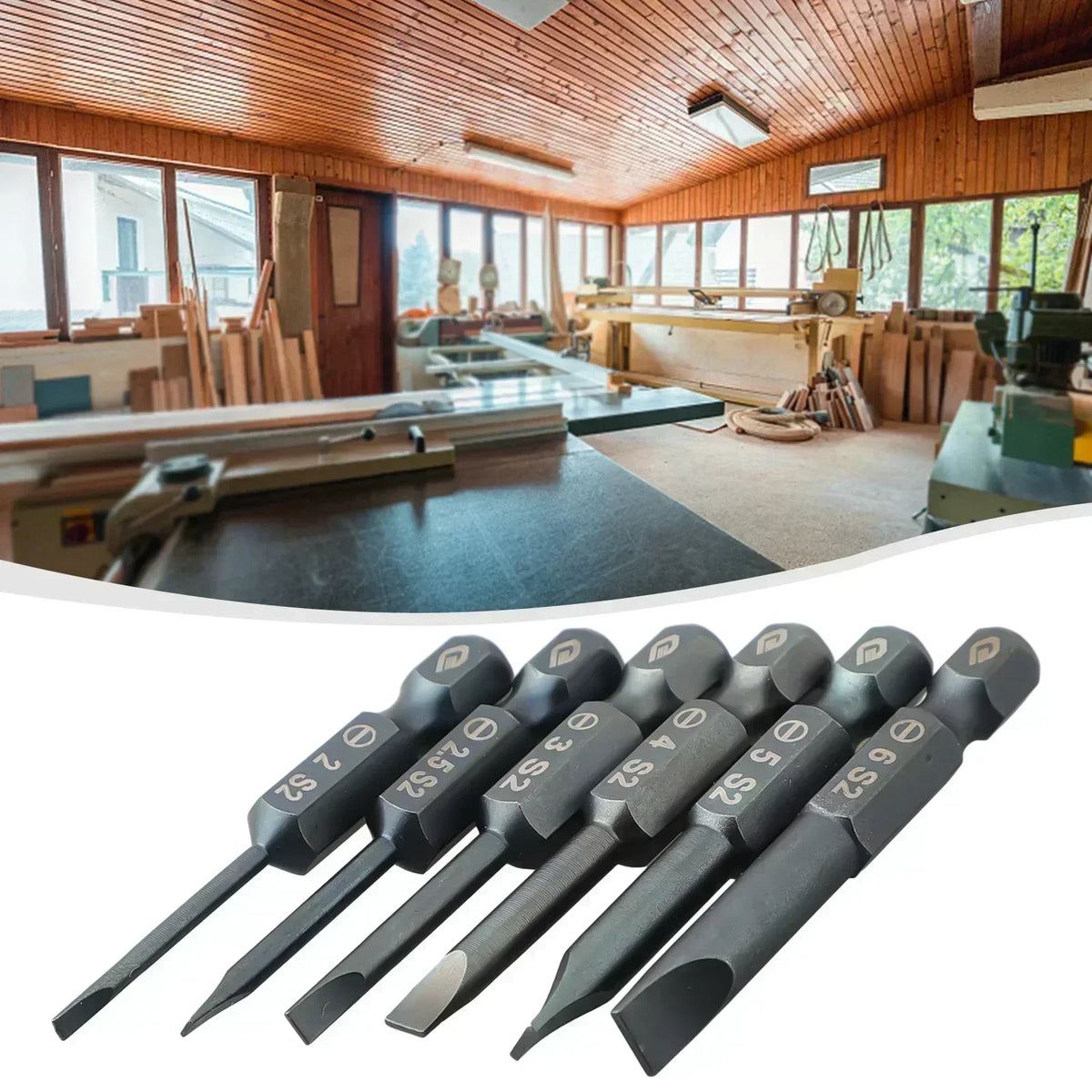 50mm Magnetic Flat Head Screwdriver Bit | 1/4" Hex Shank Screwdriver Bit Vue