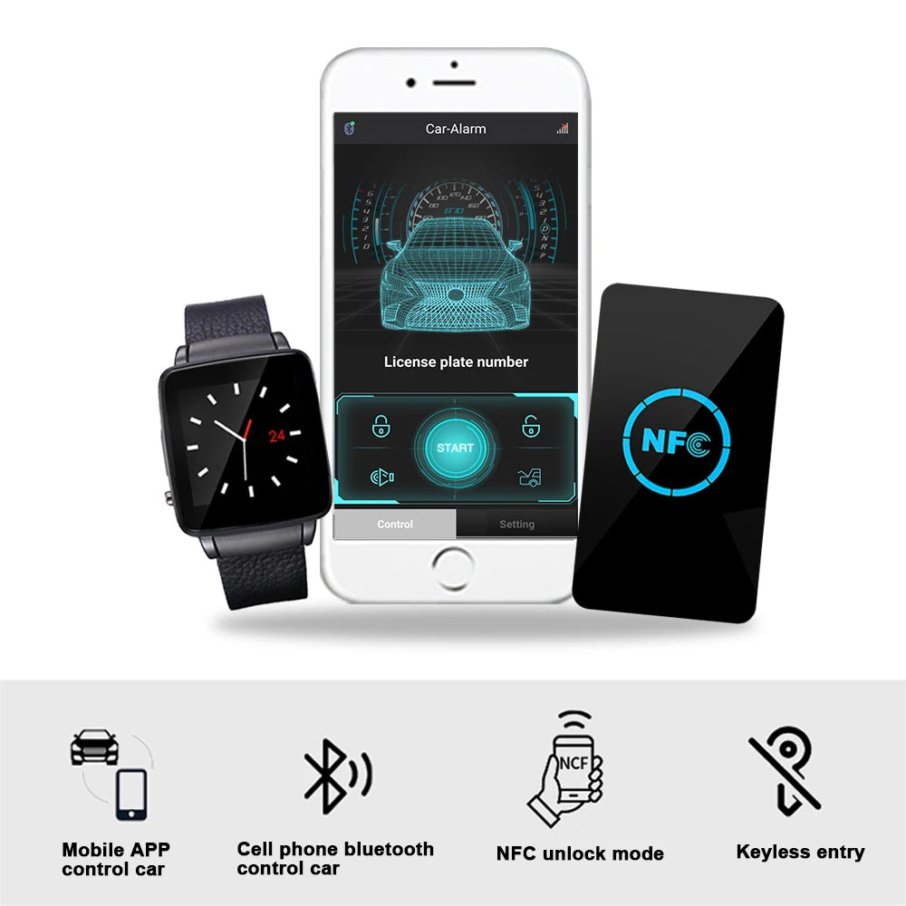 NFC mobile phone watch modified car NFC keyless access system smart digital key matching mobile phone Bluetooth remote control Vue Default Title
