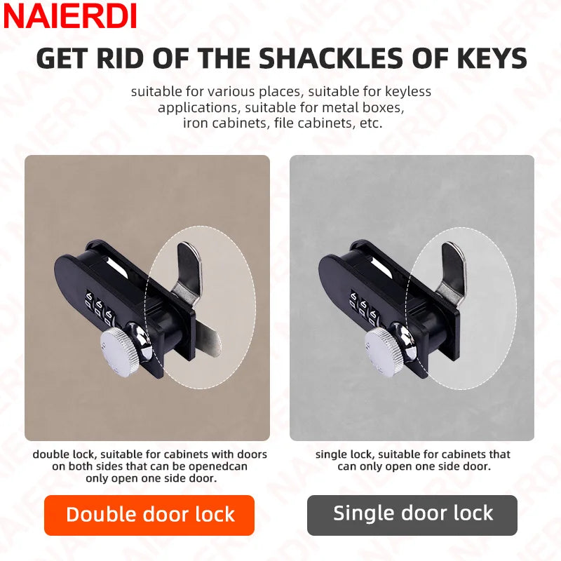 NAIERDI Password Drawer Lock Combination Security Drawer Cabinet Lock Keyless Cam Lock for School Locker,Gym Locker,Hasp Cabinet Vue