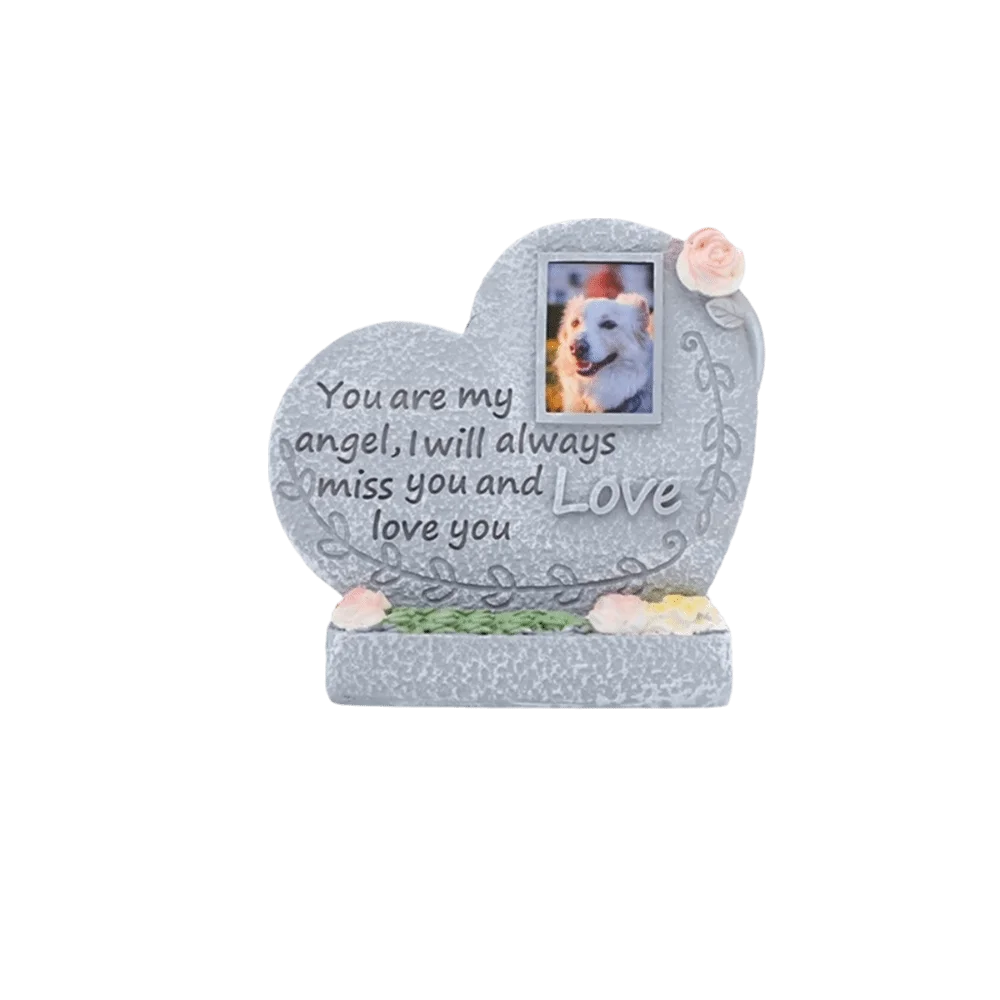Pet Cemetery Weatherproof Pet Grave Marker Waterproof Durable Pet Memorial Stone Photo Frame Design Dog Headstone Gift Vue Style D