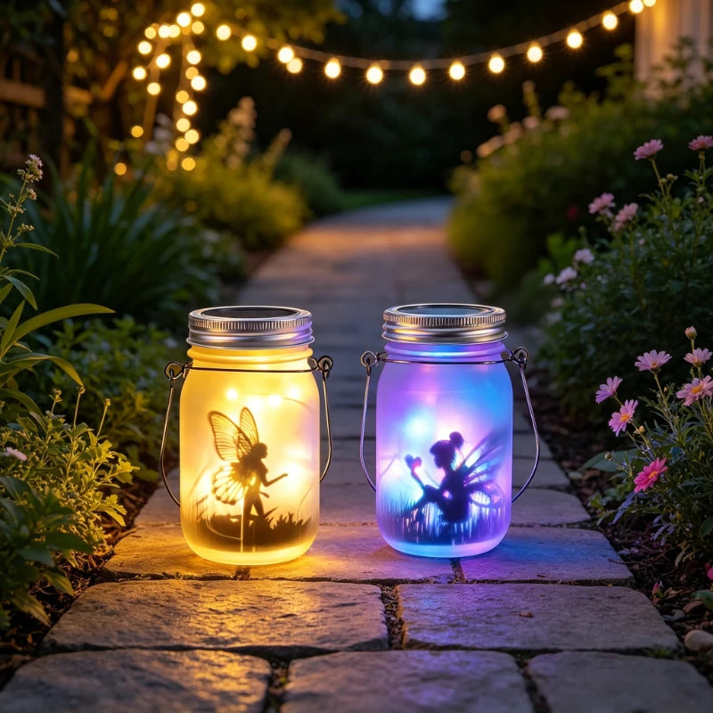 Solar Mason Jar Light Solar Lantern Fairy Lights Waterproof IP65 Hanging Standing Solar Lamp Garden Ornament for Patio Lawn Vue