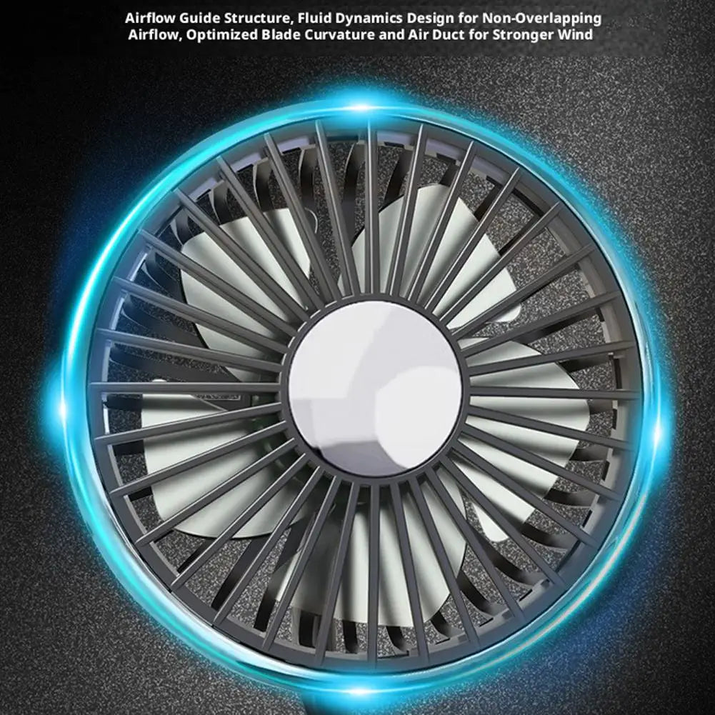 Car Double-Head Hose Rear Seat Car Electronic Fan 360° Rotation 3-Speed Strong Wind Fan Car Cool USB Fan Compatible With Laptops Vue