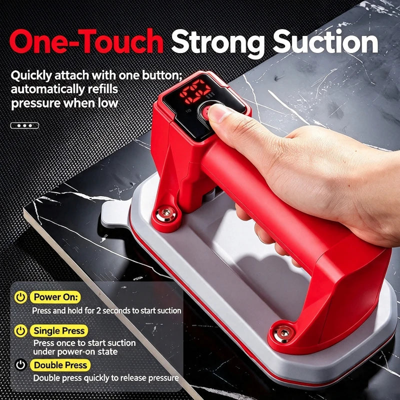 6-inch Thickened Rubber Base Electric Suction Cup for Tiles 100KG Heavy Lifter Automatic Air Powerful Glass Handling Suction Vue