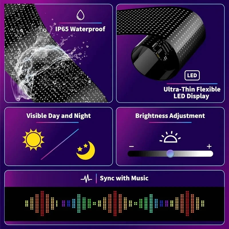 LED Eyes for Truck Windshield DIY Programmable LED Matrix Panel with Bluetooth APP & Remote Control for Truck/Windshield Vue