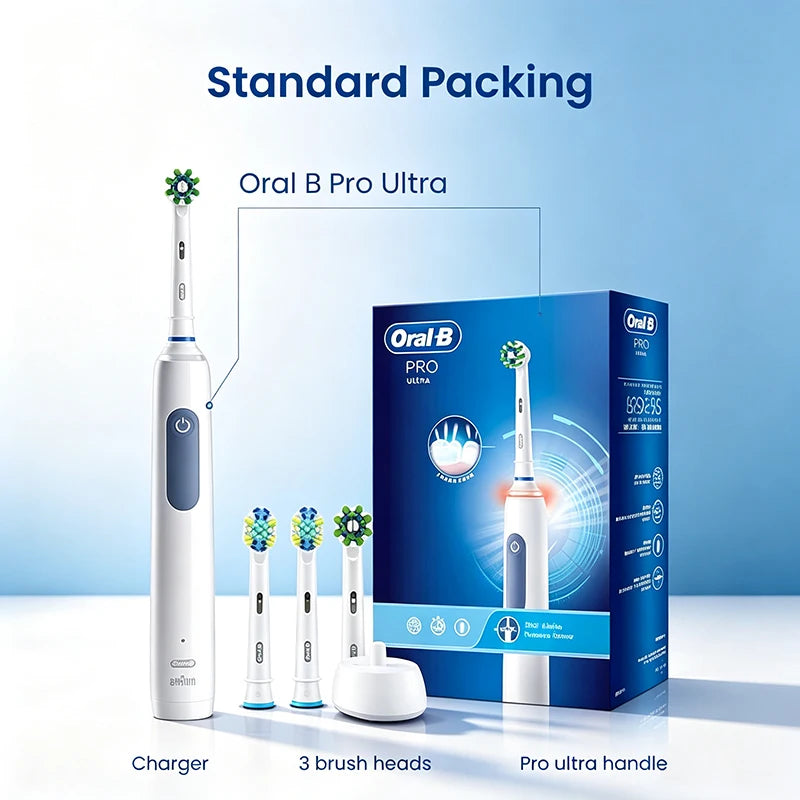 Oral B Orpro4 Electric Toothbrush 4 Modes Rechargeable Adult Toothbrush 2-Minute Timer Waterproof and Bright White Teeth Vue