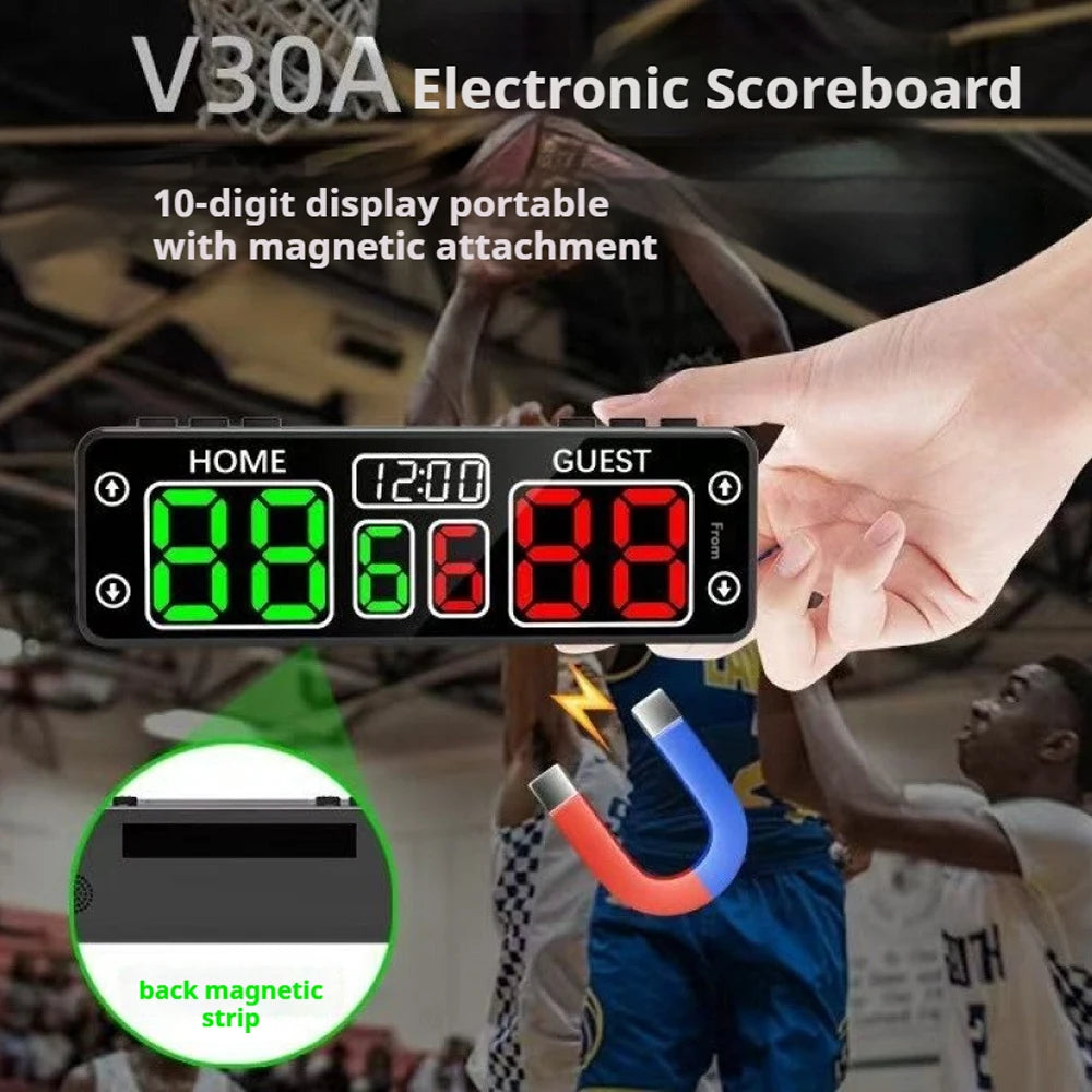 Portable LED Digital Scoreboard with Countdown Timer Rechargeable Scoreboard Electronic Touch Type Scoreboard Sports Competition Vue