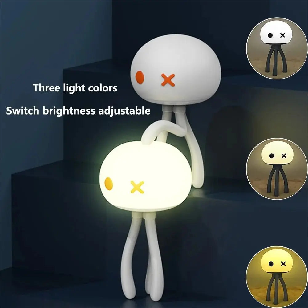 Deformable Silicone Jellyfish Night Light Eye Protection 3 Color Light LED Jellyfish Lamp Adjustable Brightness Flexible Tripod Vue
