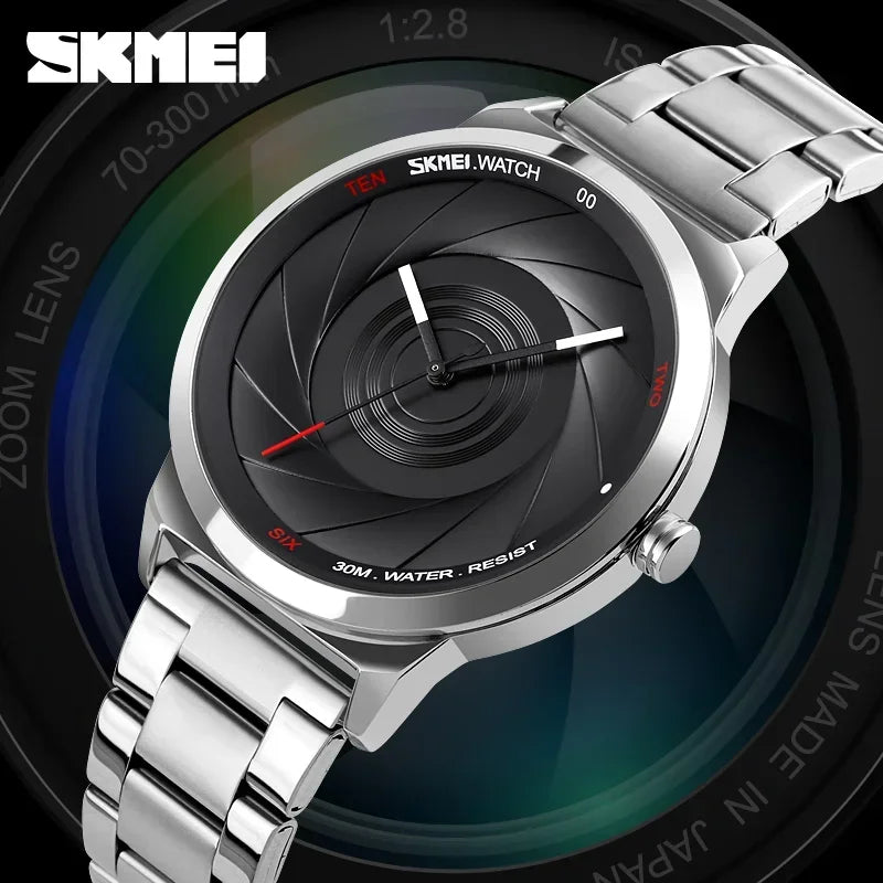 SKMEI 9210 Men's Stainless Steel Quartz Sport Watch – Waterproof Men's Quartz Watch Vue