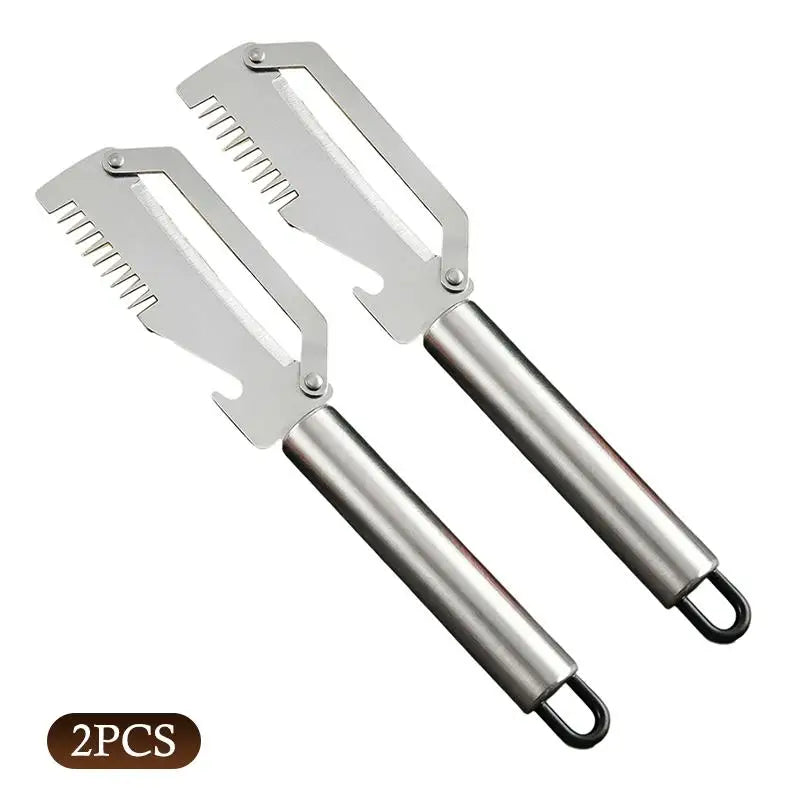 1PC Multi Functional Stainless Steel Scallion Peeling Knife Durable Kitchen Handle Tool for Home Vegetable and Food Prep Vue 2PCS