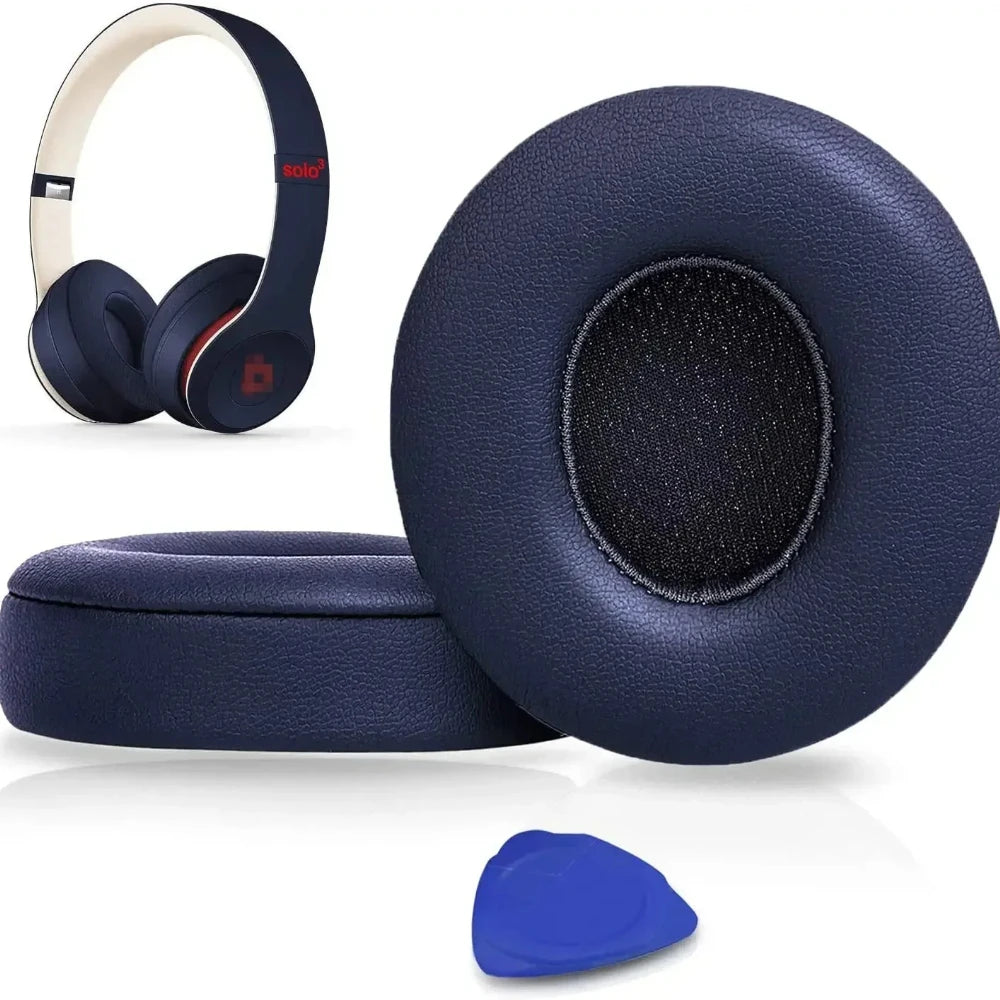 Earpads Cushions Replacement for Beats Solo 2 & Solo 3 Wireless On-Ear Headphones, Ear Pads with Soft Protein Leather Vue