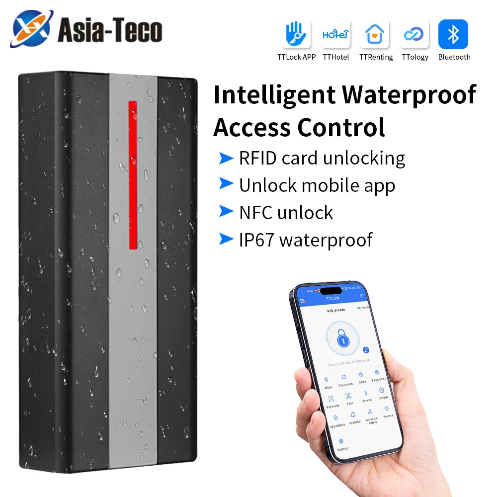 TTLOCK APP Bluetooth Access Control IP67 WG34 Input 13.56MHz Card Support Wireless Keyboard for Access Control System Security Vue H1X-TT-WK3