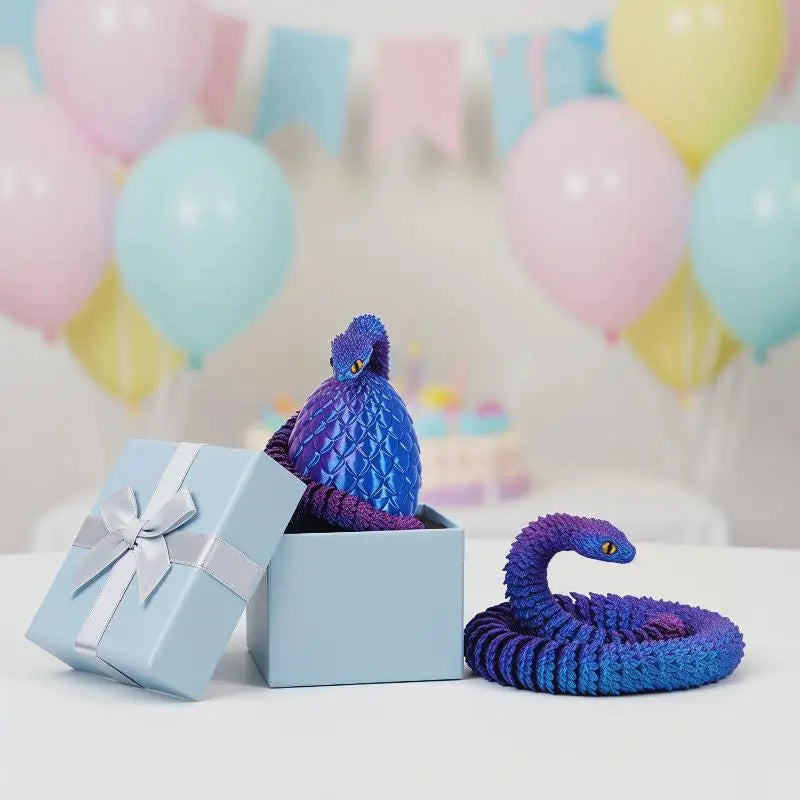 3D Printed Snake Egg Mobility Simulate Ornament Cool Funny Figurine