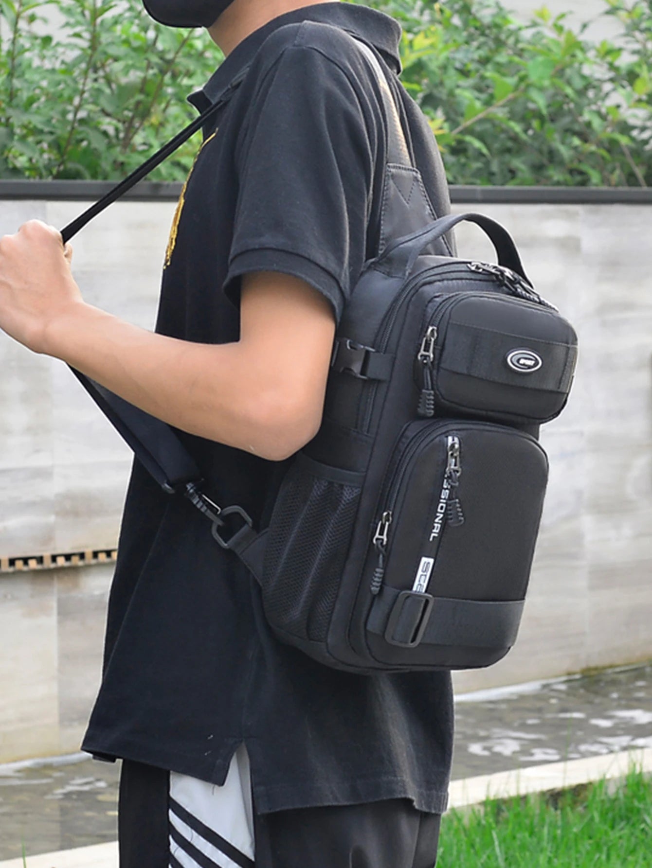 Waterproof Multi-pocket Sling Bag Men Anti-theft Chest Port Casual