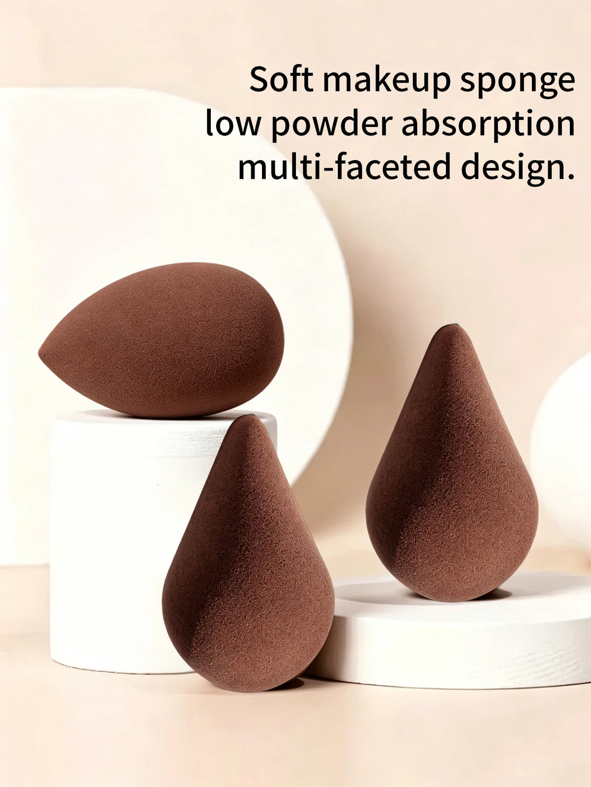 1/3/4pcs Brown Makeup Sponge Set, Super Soft Wet & Dry Dual-Use Foundation Puff, Travel Essentials Cheap Bulk Beauty Tools Vue