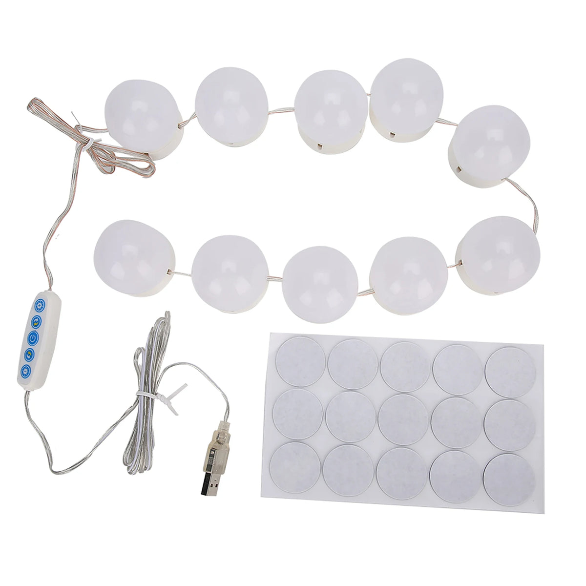 LED Makeup Comestic Mirror Light Kit with Dimmable Light Bulb Makeup Mirror Light Bulb Vue WHITE