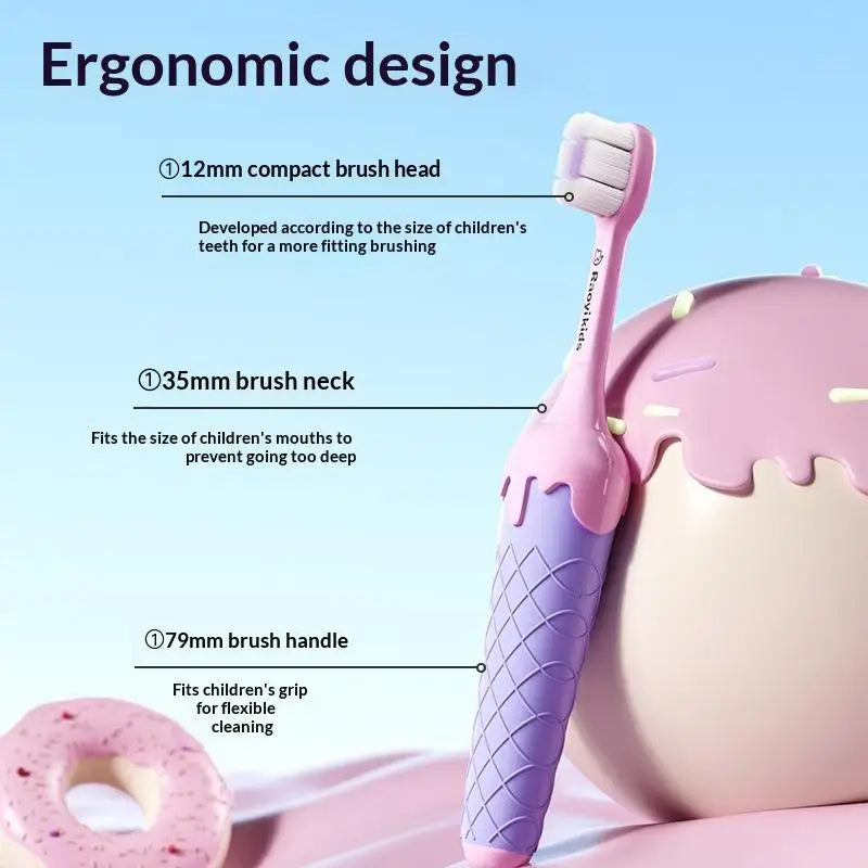 Portable Plastic 's Toothbrush Lightweight Convenient Soft Bristle Toothbrush Ice Cream Dental Oral Care Oral Cleaning Infant Vue