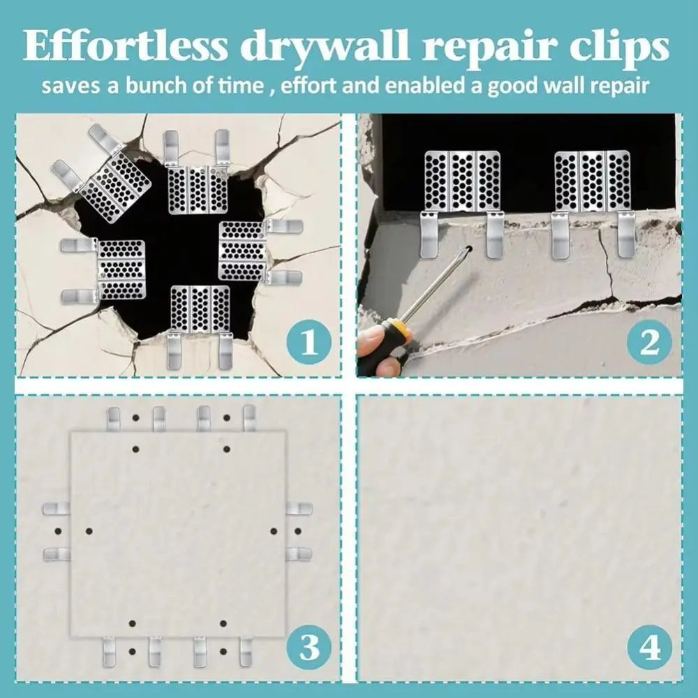 1/2 Inch Wall Repair Clips Stainless Steel Fasteners With Screws Hole Repair Patch Easy Install Strong Metal Metal Backing Clips Vue