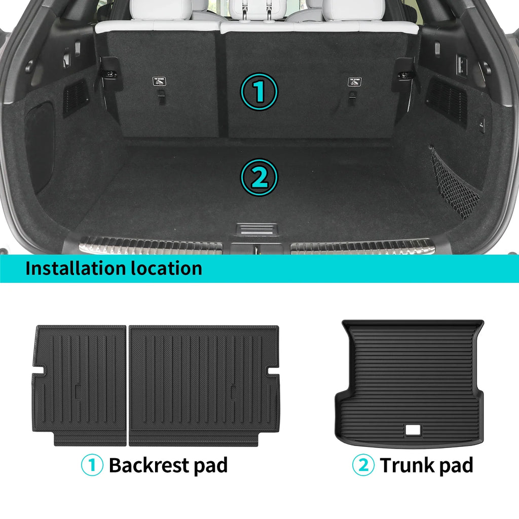 Smabee Left Drive for Xpeng G9 LHD 2023-2026 Car Floor Mats Cargo Liner Trunk Pad TPE 3D Foot Mat Waterproof Accessories BLACK Vue