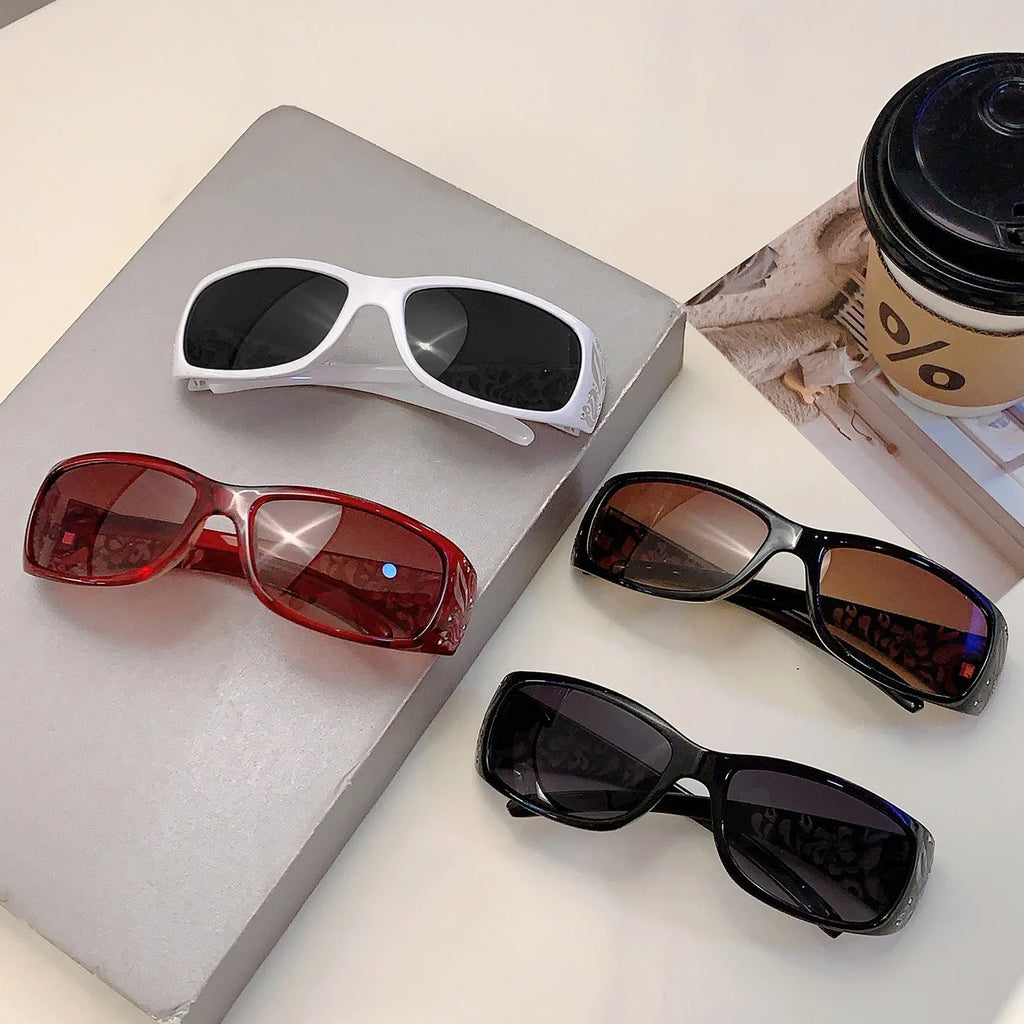 Women's Rhinestone Rectangle Sunglasses UV400 Beach Shades Fashion Sunglasses Vue