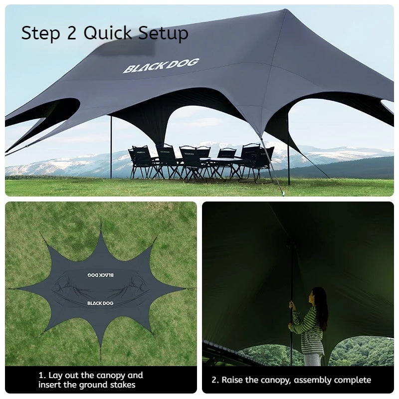 Naturehike BLACKDOG Yunman 8-Sided UV Canopy | Quick Setup Outdoor Canopy Shelter Vue