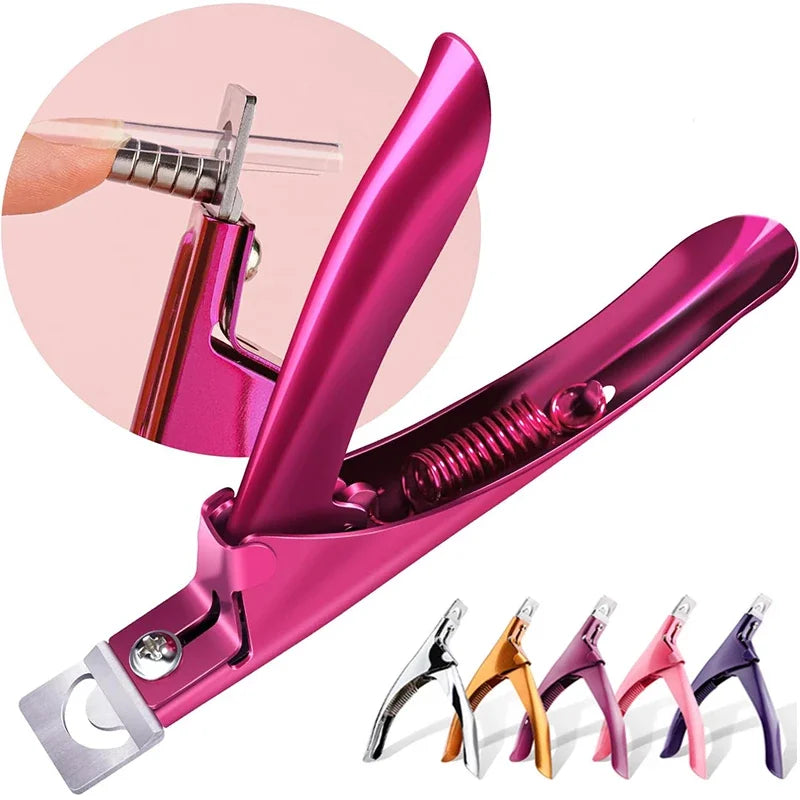 Nail Cutter Professional Fake Nail Cipper Tips Cutter U Type Acrylic Fake Nail Edge Trimmer Stainless Steel Nail Manicure Tools Vue