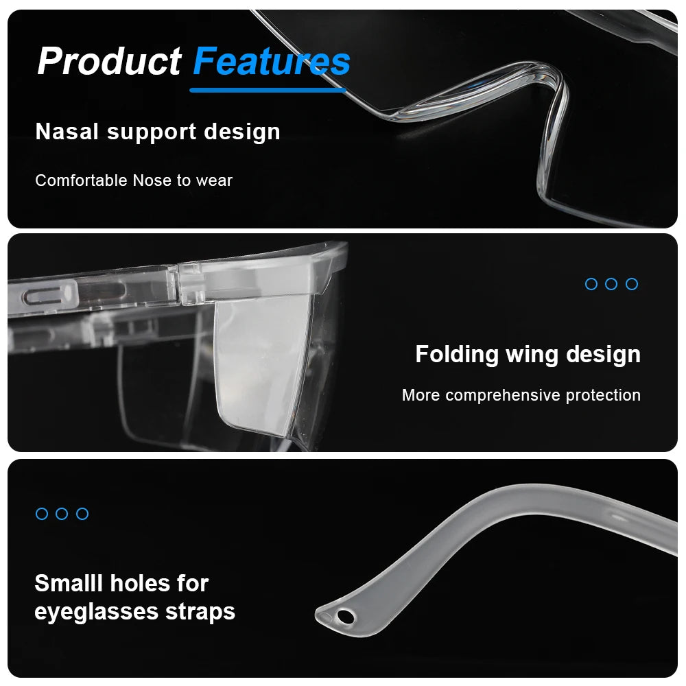 Anti-Fog Clear Safety Glasses work ANSI Z87 Eye Glasses Scratch Resistant Wrap Around Lenses UV Protect Eyewear for Men Women Vue