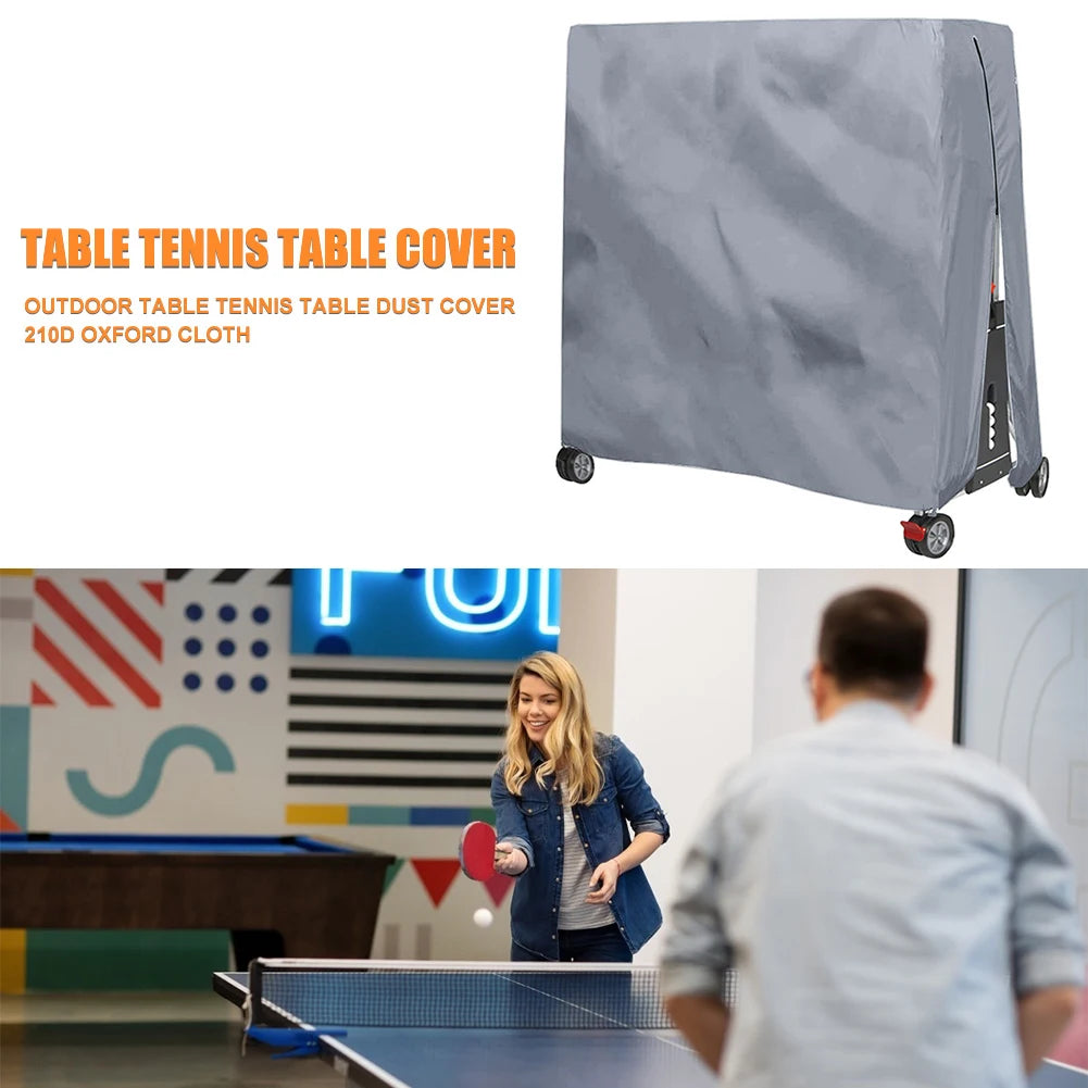 210D Oxford Fabric Ping Pong Table Storage Cover Waterproof Folding Table Tennis Table Cover Dustproof Zipper for Indoor Outdoor Vue
