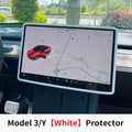For Tesla Model 3 Y Highland Screen Protector Silicone Frame Display Edge Body Cover Central Control Accessories 2025 2024 2023 Vue White