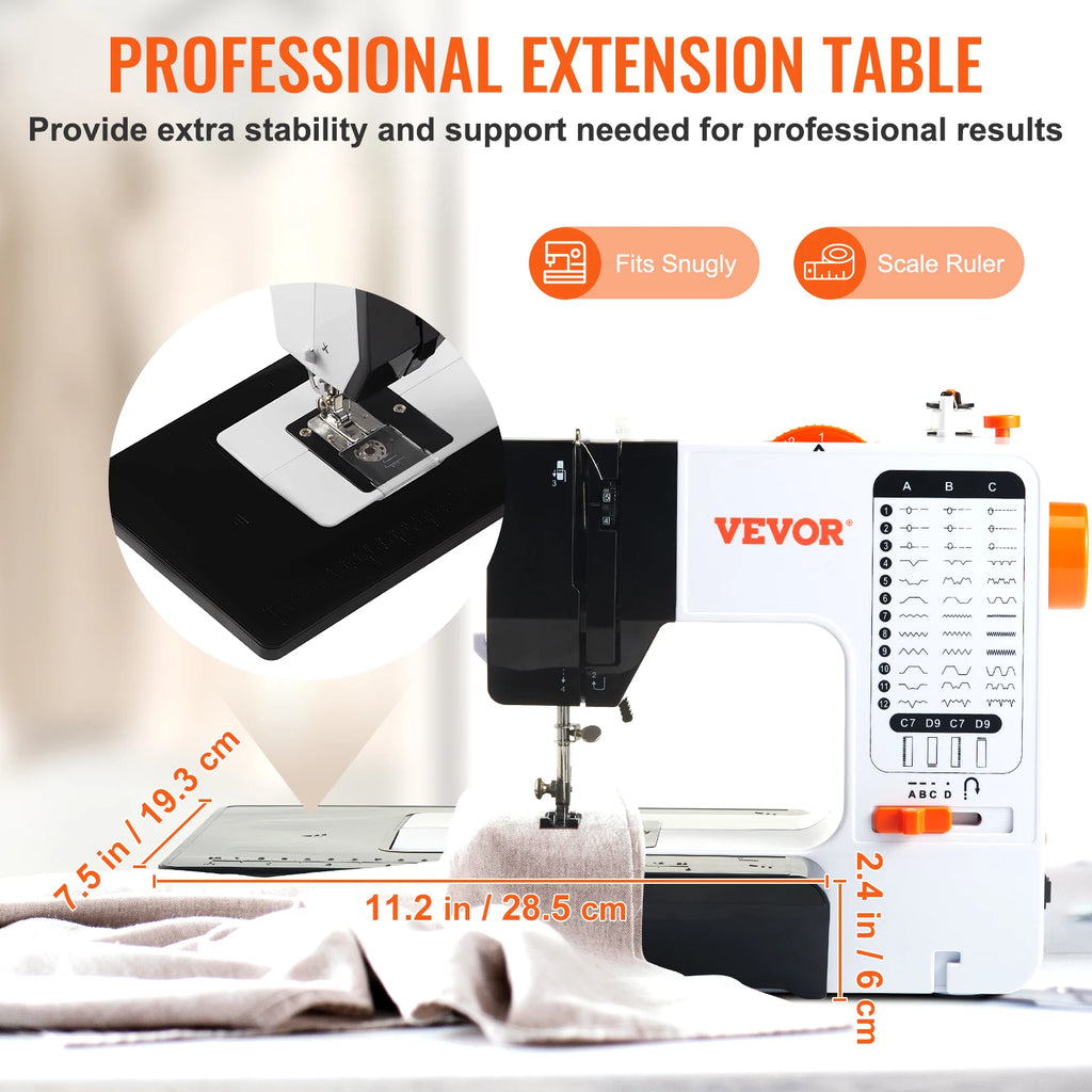 Portable Sewing Machine 38 Stitches, Extension Table & 42pc Kit Portable Sewing Machine Vue
