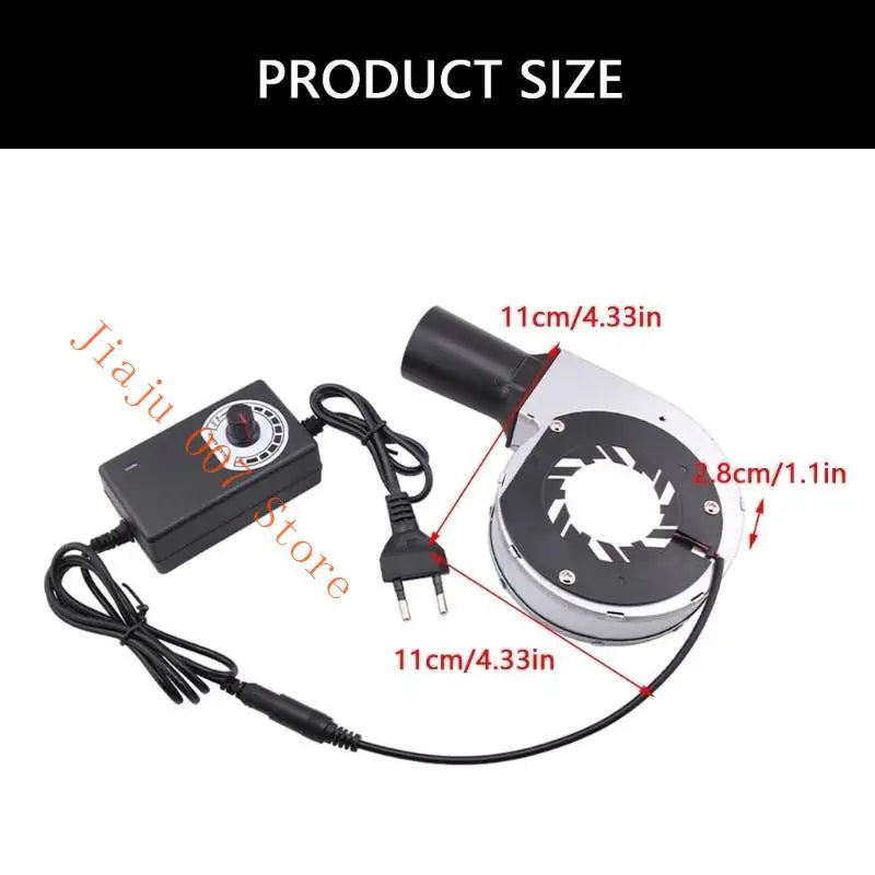 12V 24W Turbo Blower Fan with Air Duct for BBQ & Stove Turbo Blower Fan Vue
