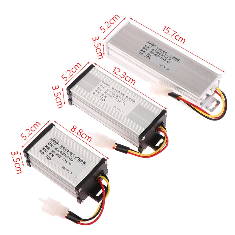 1PCS Electric Power Transformer DC 36/48/60/72V To 12V 10A 15A 20A 180W Electric Vehicle DC Converter Vue